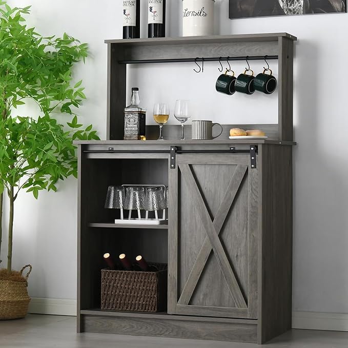 4ever2buy Farmhouse Coffee Bar Cabinet - Image 8