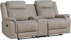 Lexicon Manual Double Reclining Loveseat, Polished Microfiber Manual Wall - Image 9