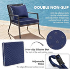 MIULEE Navy Outdoor Seat Cushion 22x22 Inch Waterproof & 3 Year Fade Resistant - Image 4