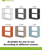 32-Inch 2-Tier Metal Bookcase, Open Shelf Storage Organizer - Image 8