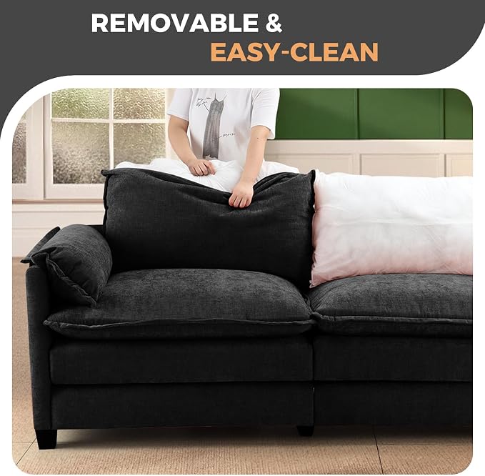 ELUCHANG Oversized 153" Modular Sectional Sofa, Comfy Deep Seat Cloud Couch - Image 7