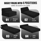 Kasunpul Folding Sofa Bed with Pillow, Memory Foam Fold Out Chair Bed, - Image 5