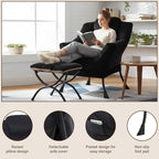 Welnow Lazy Chair with Ottoman, Modern Accent Chair with Armrests and a Side - Image 5