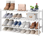 viewcare 3-Tier Long Shoe Rack, Bamboo Wood Shoe Rack by VIEWCARE