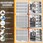 SpaceAid Shoe Organizer for Closet, 2 Pack Foldable Shoe Storage Containers - Image 3