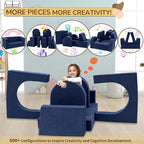 Fvkind 10 Pcs Modular Kids Play Couch, Foam Kids Play Couch - Image 8