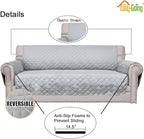 Easy-Going Reversible Couch Cover, Small Chair, Light Gray/Light Gray | Machine - Image 3