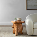 Greenage Cedar Roots Mushroom Accent Stool 12" x 15" x 13.5" Height Natural - Image 3