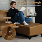 EASE MOOSE Large Seat Faux Leather L Shaped Sofa, Waterproof and - Image 5