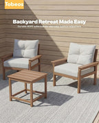HDPE 7 Piece Patio Furniture Set, All-Weather Outdoor Couch Set - Image 7