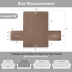 Toffee Loveseat Covers 2 Cushion Couch, Water-Repellent Sofa Cover - Image 6