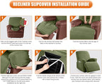 VANSOFY Recliner Chair Cover, 3-Pieces Stretch Lazy Boy Recliner Covers - Image 6