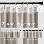 MIULEE Natural Back Tab Blackout Curtains 52x72 Inches Long 2 Panels Set | Rod - Image 3