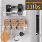 Magnetic Spice Rack for Refrigerator, 2 Pack Metal Magnetic Shelf White - Image 5