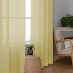 Chyhomenyc Mustard Yellow Sheer Curtains 108 Inches Long - Image 3