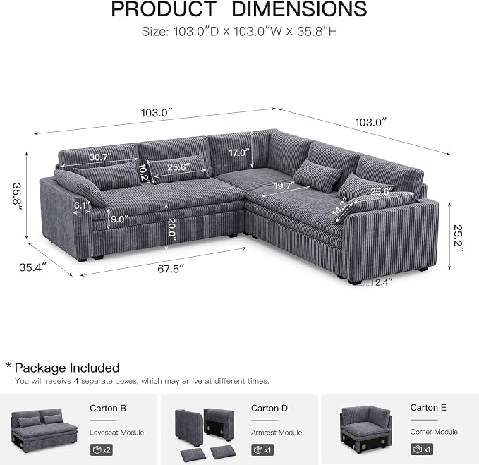 Belffin Large Modular Sectional Sofa - Image 2