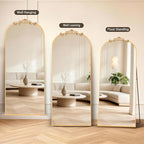 MISSDAY Vintage Baroque Full Length Mirror, Full Metal Frame Stand Up Retro - Image 6