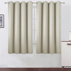 Light Beige Blackout Curtains 66 x 63 Inch Length/Set of 2 Curtain by Lemomo
