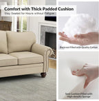 81" Genuine Leather Sofa, Classic 3-Seater Couchs - Image 4