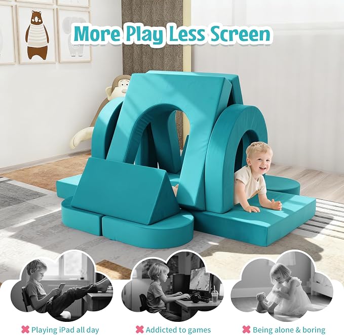 Kids Modular Play Sofa Convertible Foam Play Mat, Transformable Into a Game - Image 6