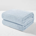Exclusivo Mezcla Soft Waffle Fleece Bed Blanket Queen Size, Heather Blue | by ExclusivoMezcla