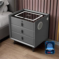 Smart Bedroom Nightstand with Fingerprint Lock and Adjustable LED Lights by Unknown