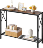 Tajsoon Console Table 41.8”, 2-Tier Industrial entryway Table, Narrow Sofa Table by Tajsoon