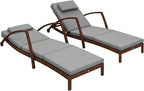 Outsunny Wicker Chaise Lounge Chair Outdoor Set of 2, 5-Position Adjustable by Outsunny