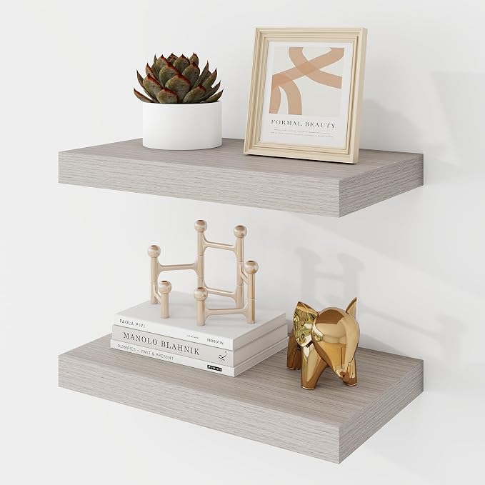 Acovy 16 Inch Floating Shelves, 9.3" Deep Floating Shelf Wall Mounted, Rustic by Acovy