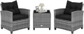HAPPYGRILL 3 Pieces Patio Conversation Set, Outdoor Furniture Set PE Rattan by HAPPYGRILL