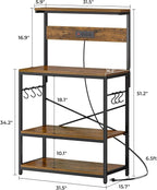 SUPERJARE Bakers Rack with Power Outlets, Microwave Stand, 31.5 X 16.5 Inch - Image 7