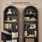Bestier 76" Tall Arched Bookshelf, 5 Tier Arched Bookcase - Image 5