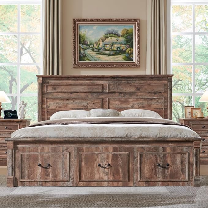 Aitjunz Farmhouse King Size Bed Frame - Image 3