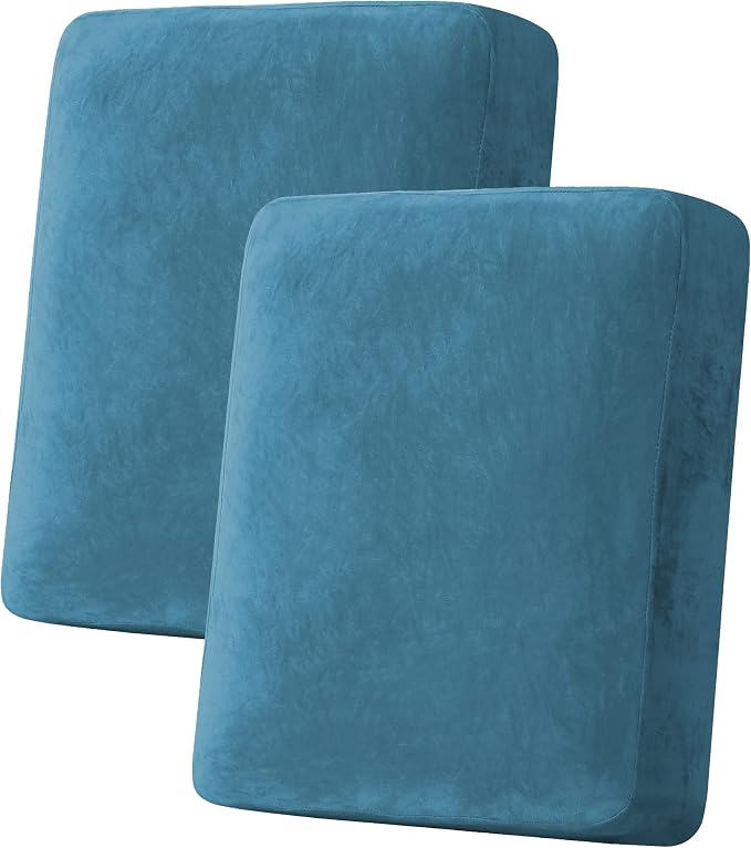 H.VERSAILTEX Velvet Stretch Couch Cushion Cover Plush Cushion Slipcover by HVERSAILTEX