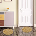 15.7 Inches Mini Khaki Round Faux Fur Sheepskin Area Rug, Fluffy Small Circle - Image 6