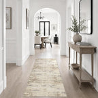 2x5 Washable Runner Rug：Modern Abstract Soft Carpet Beige Brown | - Image 5