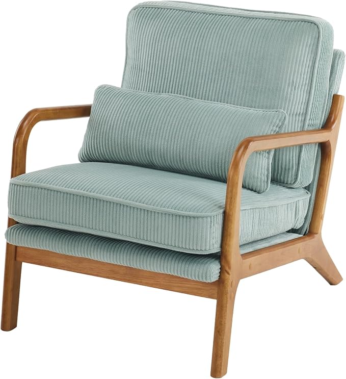 VINGLI Upgraded Premium Corduroy Accent Chairs Set of 2, Upholstered Arm Chair - Image 9