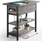 Yoobure End Table with Charging Station, Flip Top Side Table with USB Ports and by Yoobure