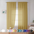 Simplebrand Gold Sheer Curtains 72 Inches Long 2 Panels by Simplebrand