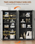 Dystler Display Cabinet with Glass Doors and Shelves, 5 Tier Display Case - Image 5