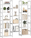 NUMENN Triple Column 5 Tier Bookshelf, Bookcase by NUMENN