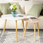 BAMEOS Bamboo Nesting Triangle End Table - Image 7
