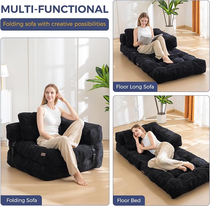 MAXYOYO Folding Sofa Bed, L-Shaped Convertible Sofa - Image 3