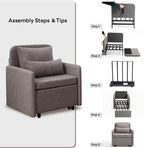 Iroomy 5-Level Adjustable Convertible Sleeper Chair Set of 2, 3-in-1 87'' Long - Image 9