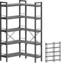 Huuger 5 Tier Bookshelf, L Shaped Corner Bookshelf by Huuger