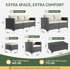 Aoxun 10 Piece Outdoor Patio Furniture Set 7 Seats, Outdoor Sectional - Image 9