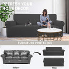Easy-Going Stretch Oversized Loveseat Couch Covers Washable Dark Gray | 1-Piece - Image 4