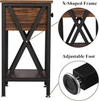 VECELO Nightstands Set of 2, Modern Bedside End Tables, Night Stands - Image 9