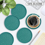 ME.FAN Silicone Coasters with Holder, Drinking Coasters - Image 2