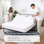 Cottington Lane Sleeper Sofa Sheets Full Size, 4 Piece Premium Quality 100% - Image 8